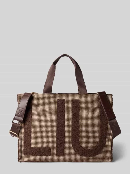 Torba typu tote z detalami z logo Liu Jo White brązowa