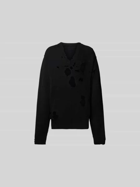 Sweter z głębokim dekoltem w serek Vetements czarny