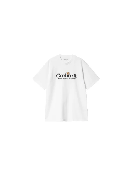 Carhartt WIP S/S Label Script T-Shirt White Mężczyźni Koszulki Carhartt WIP Size: L biały