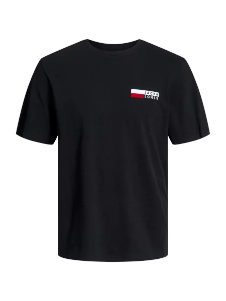 JACK & JONES Tricou roșu cranberry / negru alb