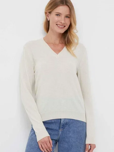 United Colors of Benetton pulover de lana femei light bej