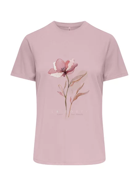 ONLY Tricou ONLFREE oliv / mov pastel / roz pitaya alb