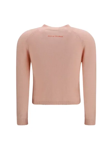 Kardigan Acne Studios z dekoltem w serek różowy