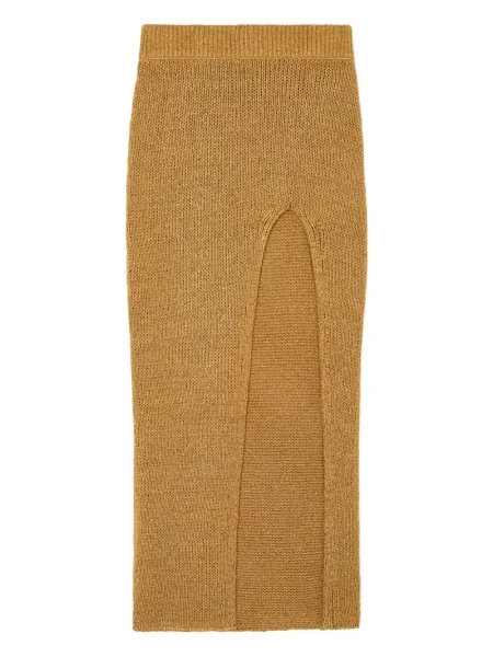 Fustă midi Alanui până la genunchi maro