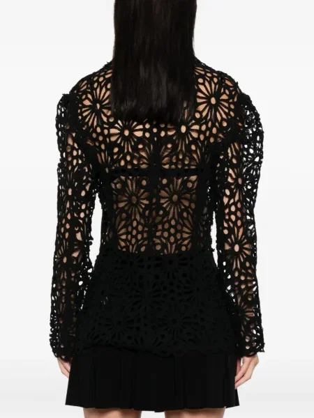 Geacă Norma Kamali cu model floral negru