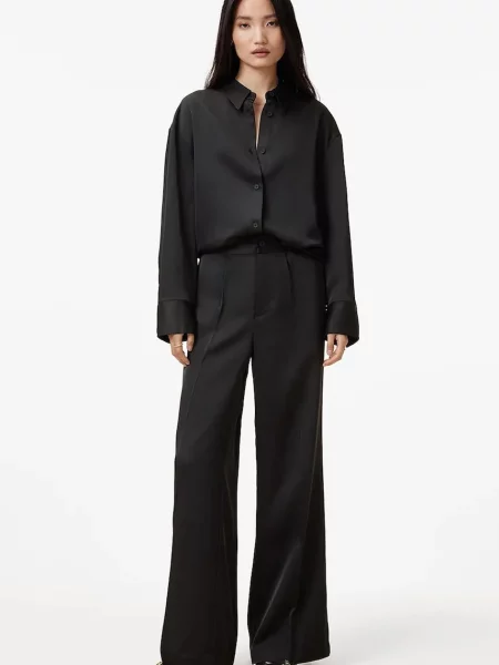 AllSaints pantaloni MYRTLE femei lat medium waist negru