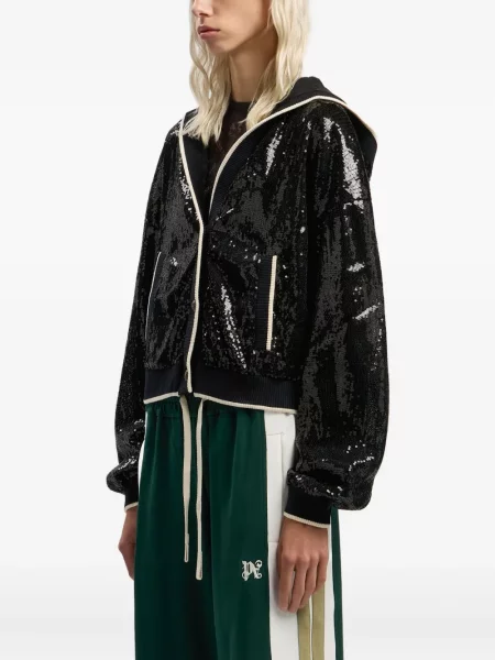 Geacă Palm Angels cu paiete negru
