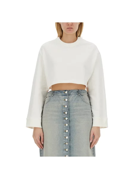Bluza polarowa Courreges polarowa o skróconej długości biała