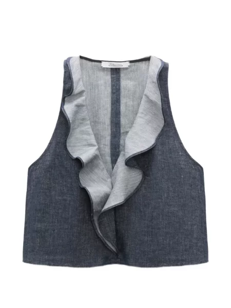 Top Dorothee Schumacher cu volane albastru