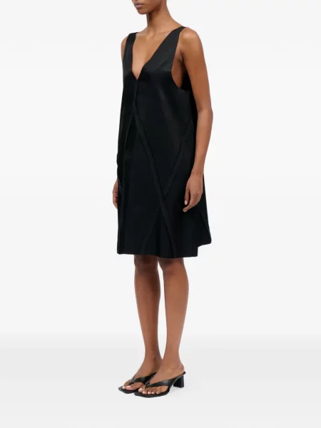 Костюм мини рокля Mm6 Maison Margiela с V-образно деколте черно