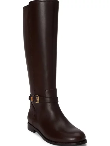 Lauren Ralph Lauren čižmy na plochom dámske semišové Brooke Tll 2 hnedá