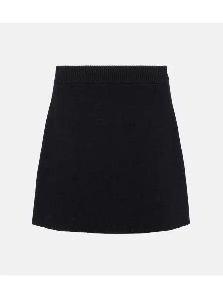 Fustă Lisa Yang cu talie înaltă din cașmir negru