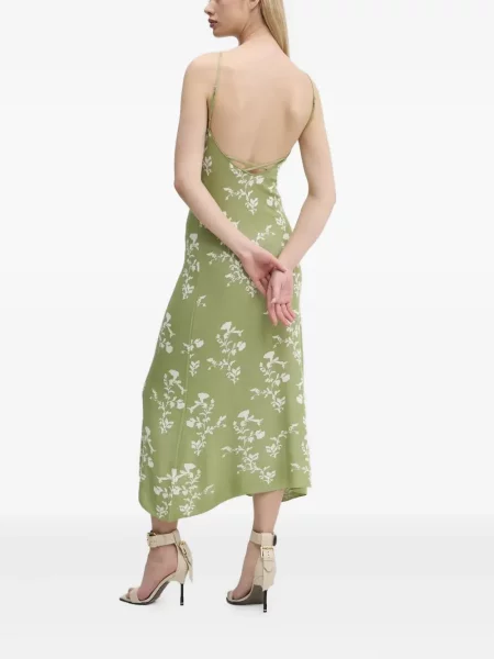 Rochie midi Desigual cu model floral cu imagine până la genunchi verde