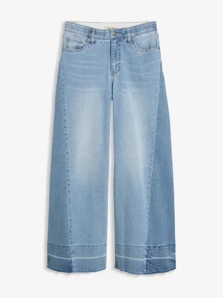Dżinsy wide leg mid waist niebieskie