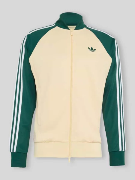 Bluza rozpinana o kroju regular fit z domieszką bawełny Adidas Originals biała