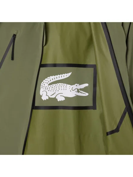 Lacoste Trencz Z Kapturem Oversize Khaki zielony