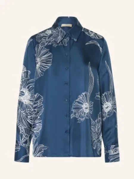 Lilienfels Bluzka Koszulowa Z Jedwabiu blau biała