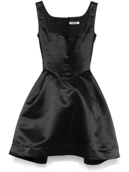 Rochie mini Vivetta din satin de costum negru