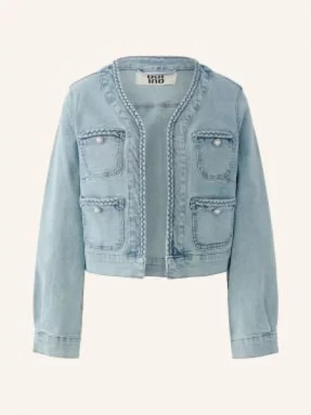 Oui Kurtka Dżinsowa Z Kamieniami Ozdobnymi blau niebieska