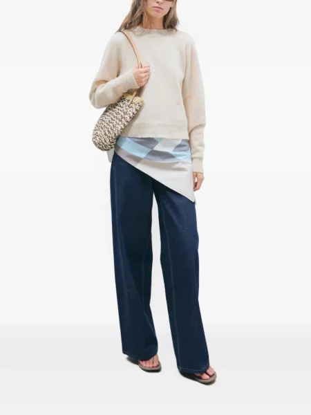 Fular Tory Burch de mătase gri