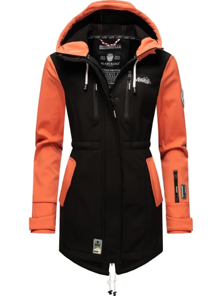 MARIKOO Funkcionalen plašč Zimtzicke breskev / črna bela