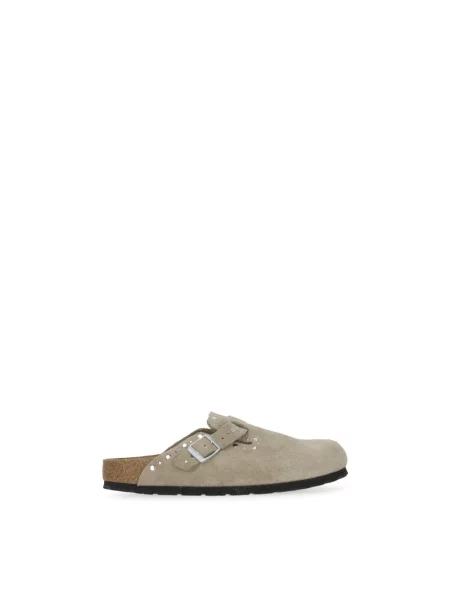 Klapki Birkenstock zamszowe brązowe