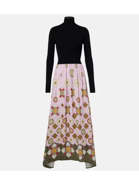 Rochie maxi La Doublej cu imagine de costum