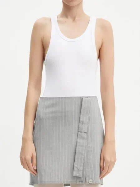 Moschino Jeans spódnica z domieszką wełny szara