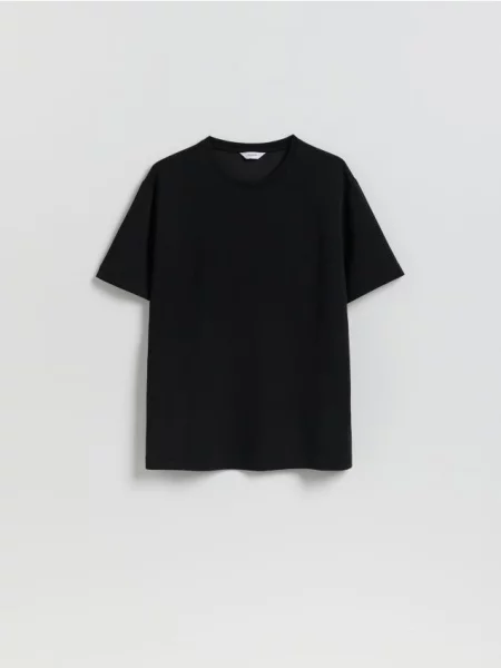 Reserved T-shirt regular fit z modalem czarny