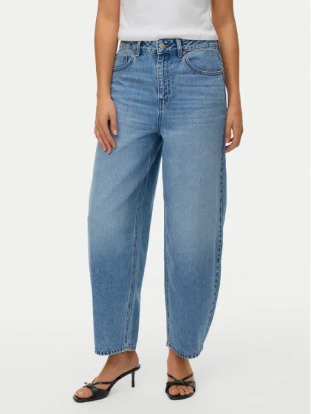 Vero Moda Blugi Billie Barrel Fit albastru