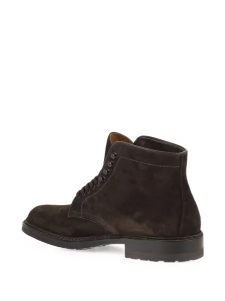 Cizme scurte Alden cu șireturi din piele de căprioară maro