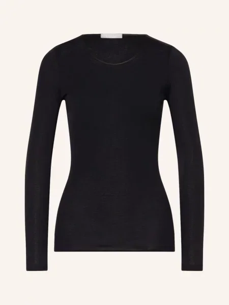 Hanro Koszulka Od Piżamy Cotton Seamless schwarz biała