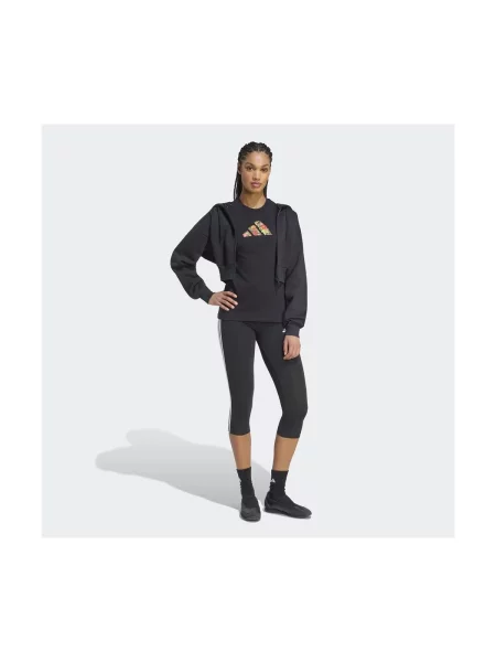 Kvetinové tričko Adidas čierna