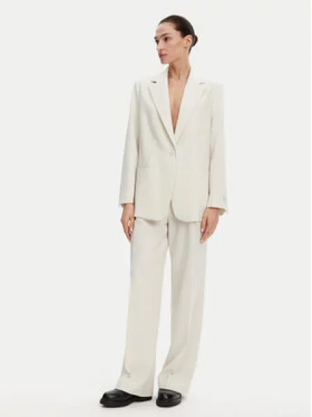 Calvin Klein Palazzo kalhoty Wide Leg béžová