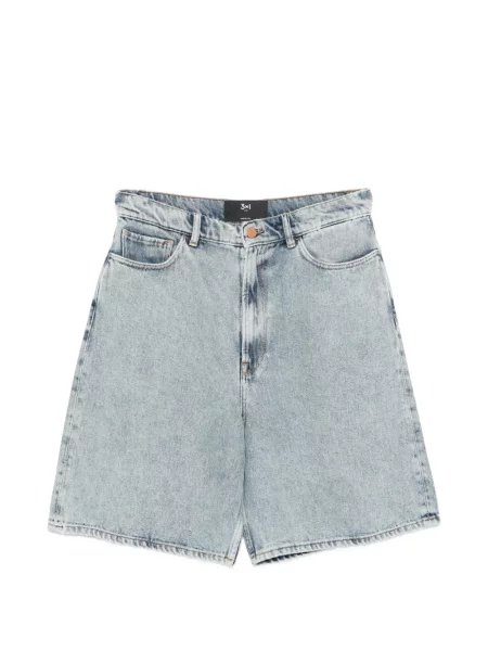 Pantaloni scurți 3x1 cu talie înaltă albastru