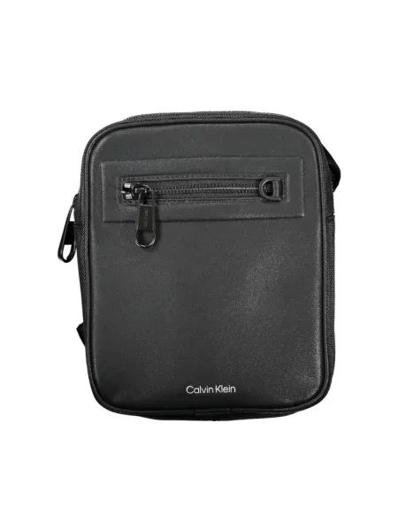 Lniana torba na ramię Calvin Klein czarna