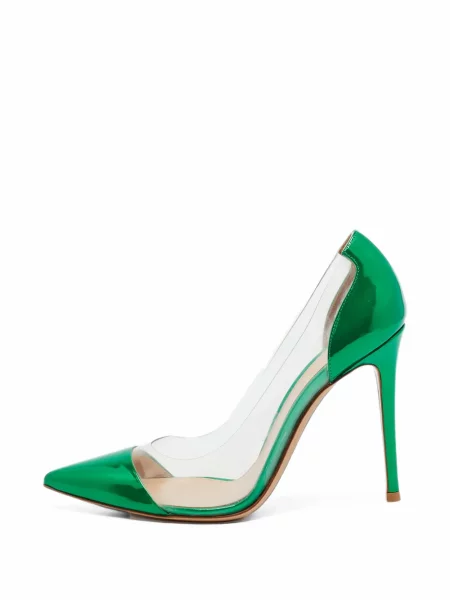 Pantofi cu toc Gianvito Rossi din piele verde