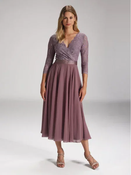 SWING Večernja haljina lila ružičasta