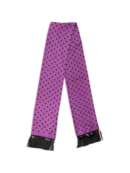 Fular Dolce & Gabbana cu franjuri cu buline violet