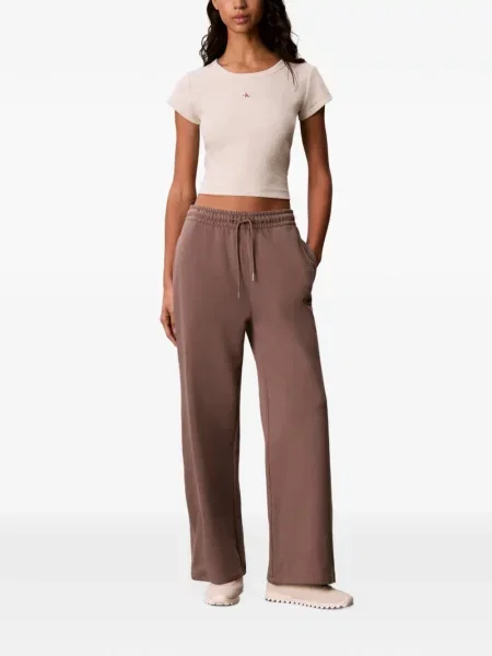 Futó húzózsinór nadrág Calvin Klein autogrammal barna