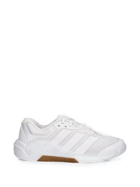 Geacă Adidas cu șireturi din piele de căprioară alb