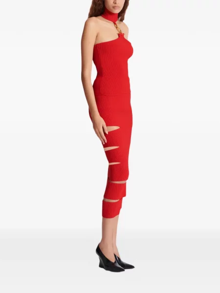 Fustă Balmain tricotate roșu