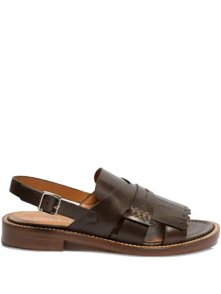 Sandale Guglielmo Rotta cu franjuri cu cataramă cu bretele maro