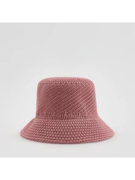 Reserved Pletený klobouk bucket světle fialová