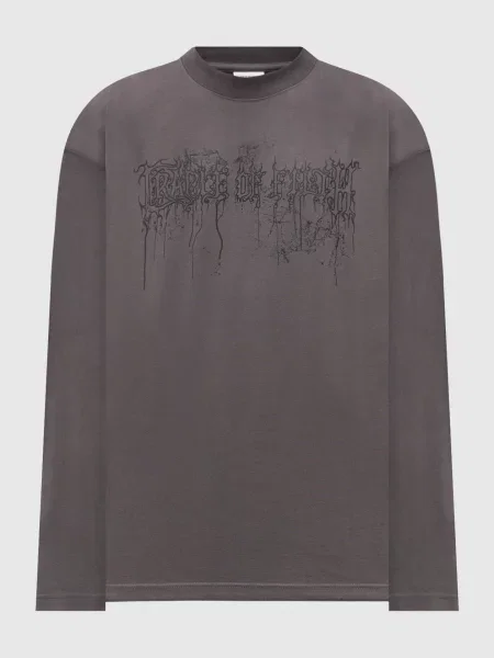 Лонгслив Vetements с принтом серый