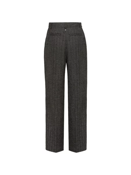 Pantaloni Lorena Antoniazzi cu model herringbone gri