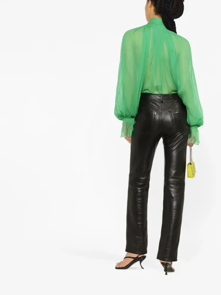 Bluză Atu Body Couture cu funde de mătase verde