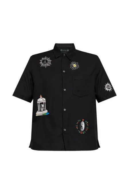 Cămașă Allsaints cu broderie negru