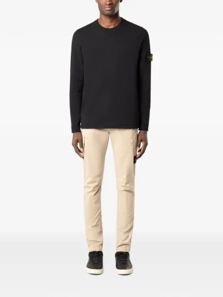 Megztinis Stone Island apvaliu kaklu akmenys juoda