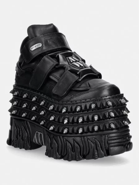 New Rock CRUST NEGRO NEGRO FIRE CASCO sneakers pentru femei din piele negru